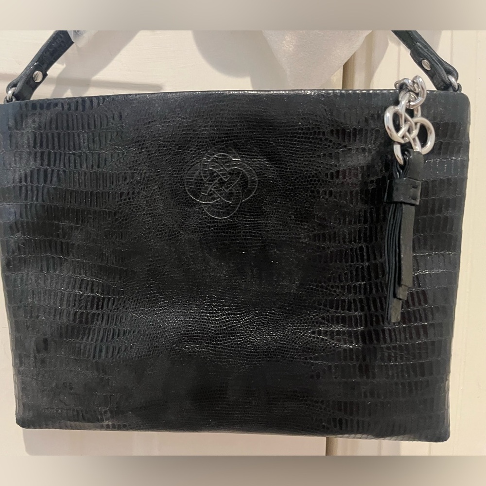 Stella & Dot Lamb Skin Black Crossbody Bag Brand New - Picture 10 of 13
